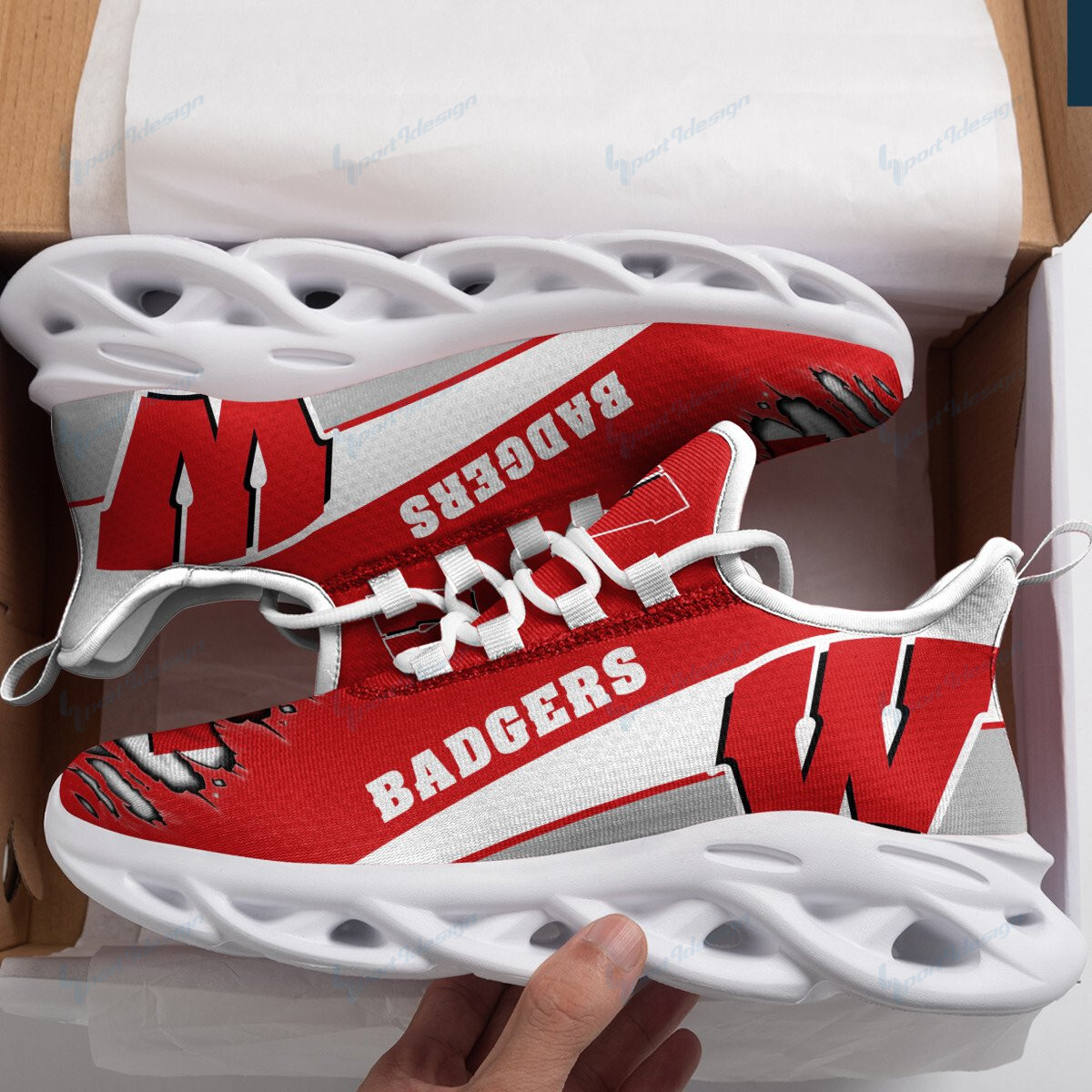 Wisconsin Badgers Yezy Running Sneakers 983