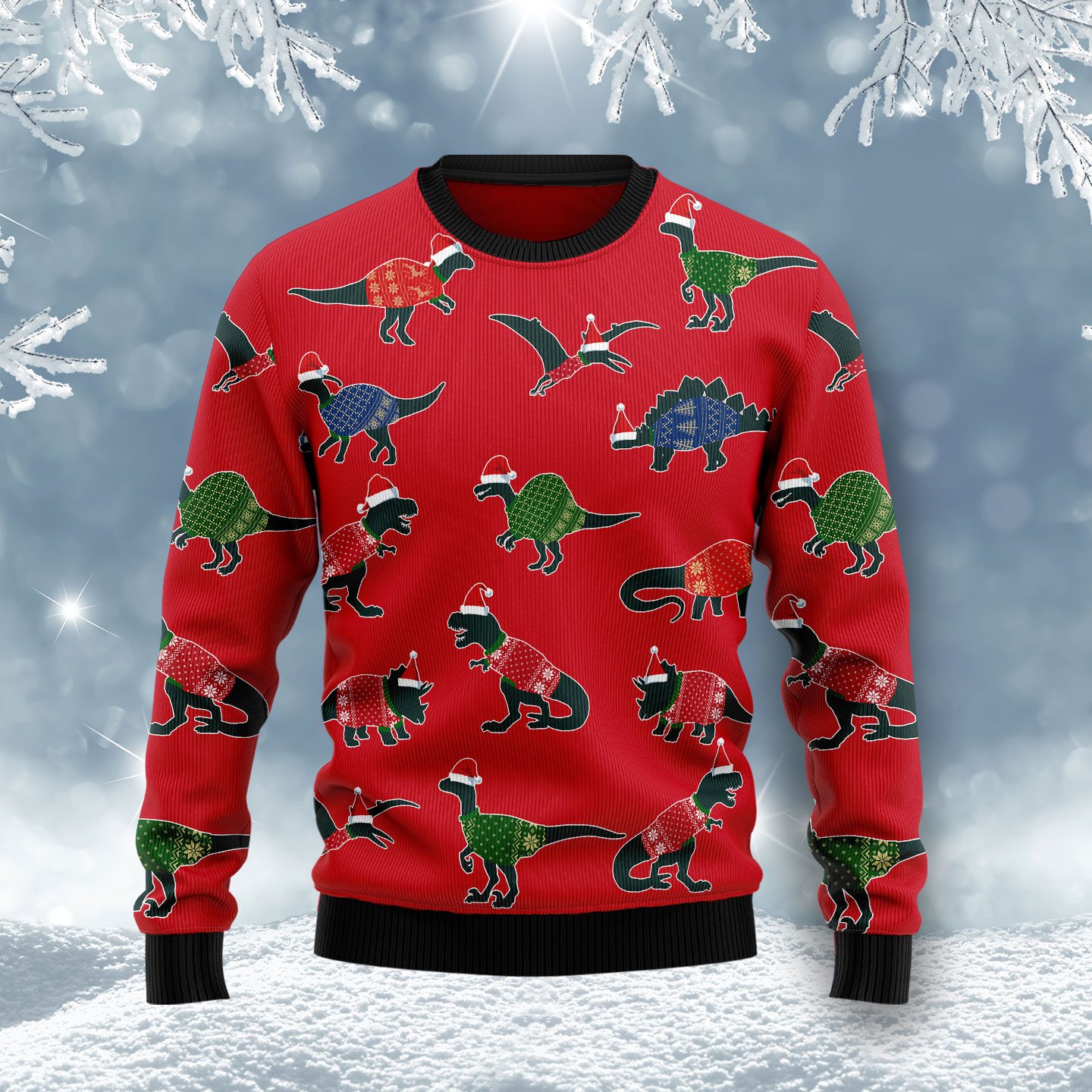 Amazing Dinosaur Christmas HZ120804 unisex womens & mens, couples matching, friends, funny family ugly christmas holiday sweater gifts (plus size available)