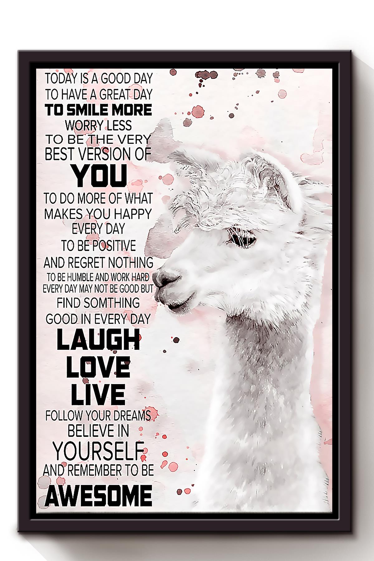 Today Is A Good Day To Have A Great Day Motivational Quote Wall Art For Sheep Lover Home Decor Framed Matte Canvas