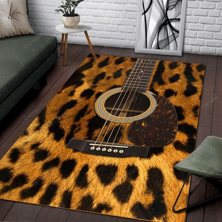 Guitar Leopard Pattern Rug