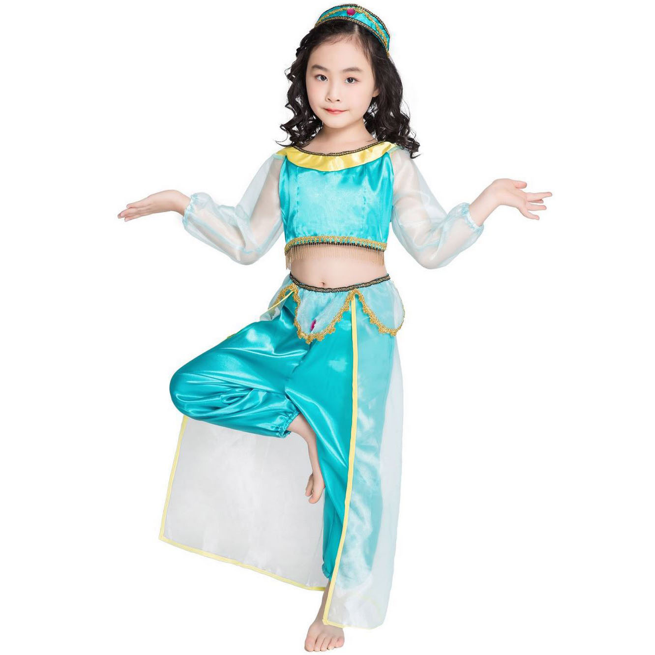 Aladdin jasmin Costume Christmas children’s dress Aladdin’s lamp cosplay Costume jasmine princess girl dress Halloween costume alx