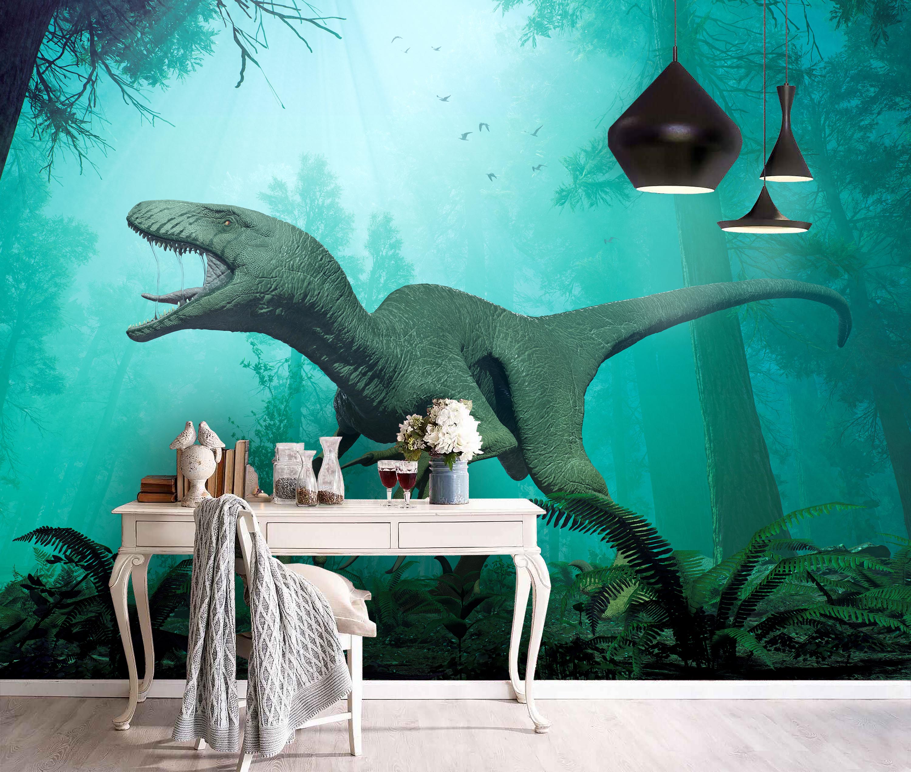 3D Dinosaur Forest Wall Mural Wallpaper 34