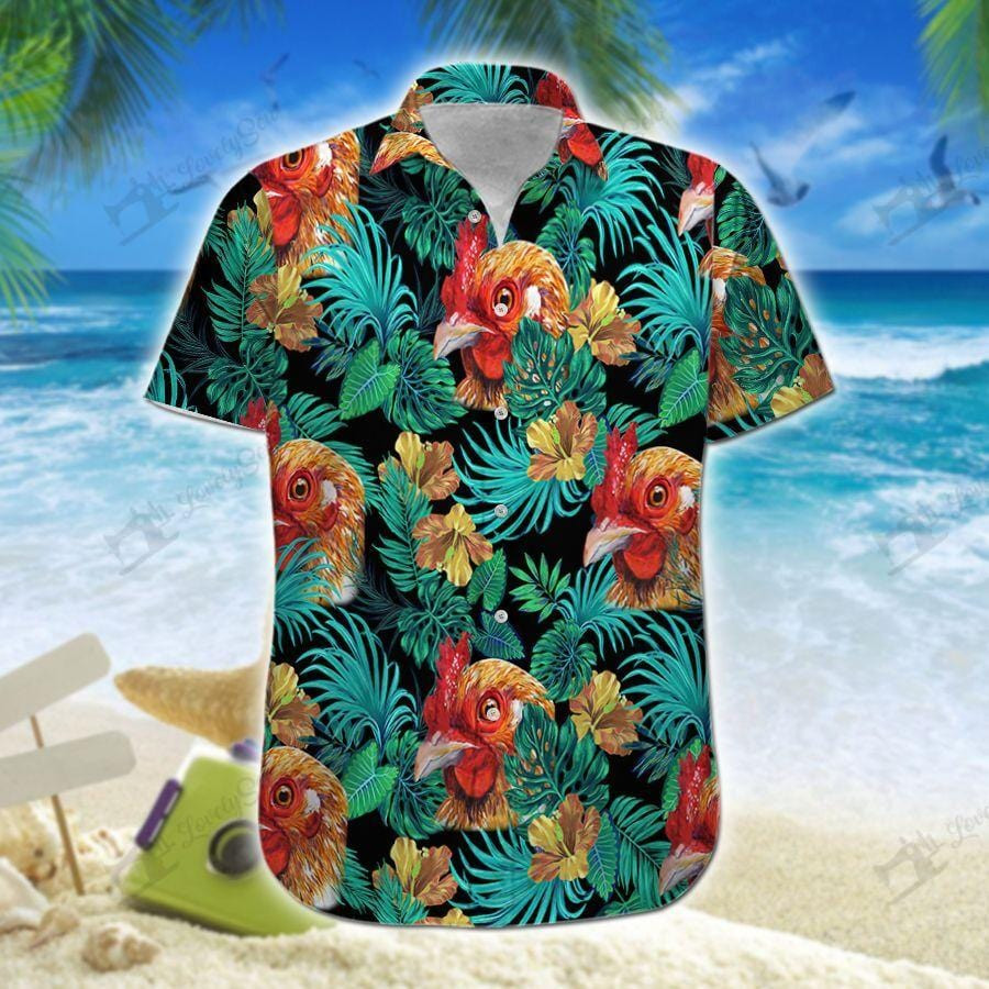 Hawaii Aloha Shirts Rooster Tropical Ha27876