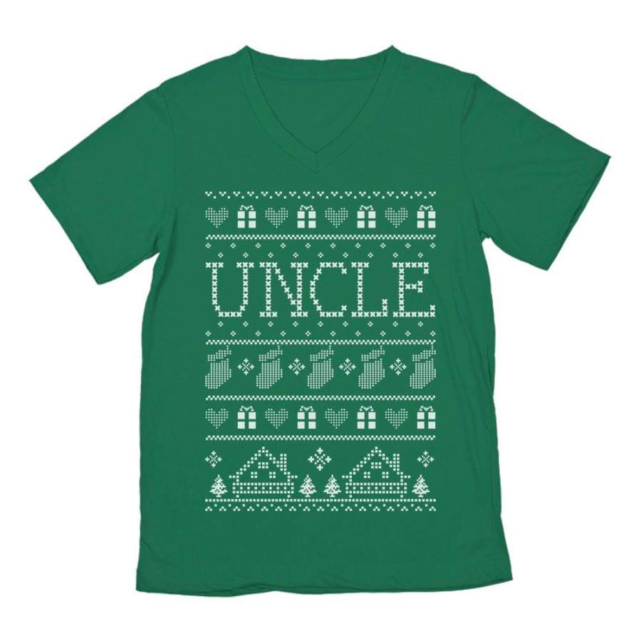 Uncle Ugly Christmas Sweater V-Neck T-Shirt