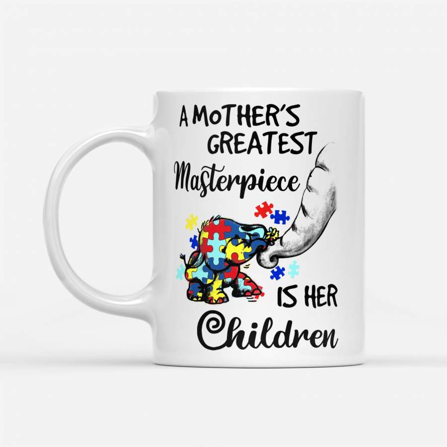 Baby Elephant A Mother’s Greatest Masterpiece Is Her Children – White Mug