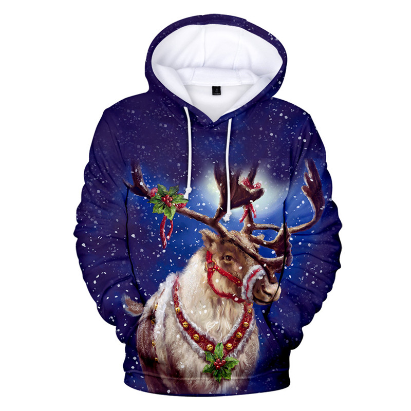 Unisex Men Women Santa Claus Christmas Novelty Ugly Christmas Sweater Christmas Snowman 3D Printing Hooded Sweater Warm Sweater alx