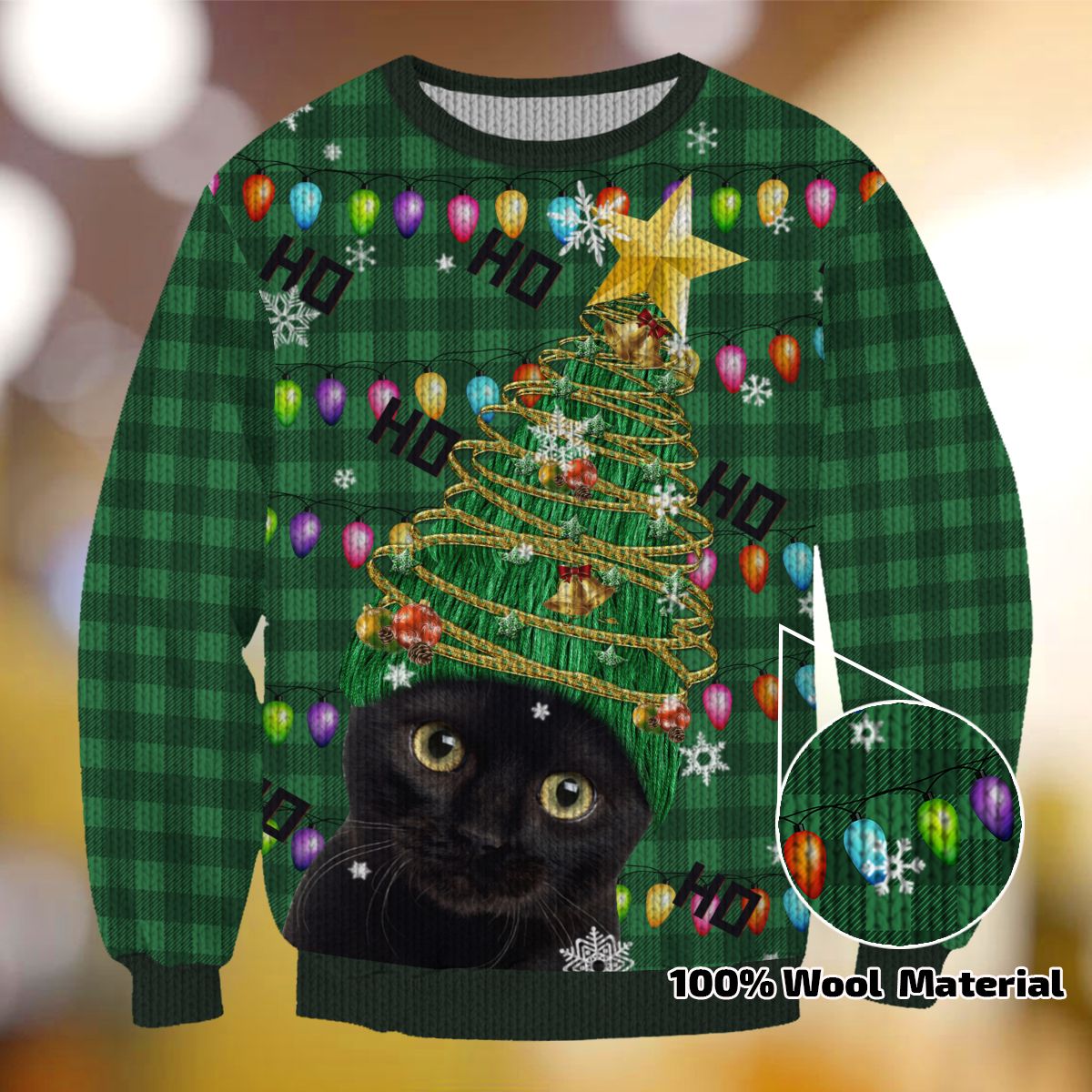 Cat Ho Ho Ho Ugly Christmas Sweater