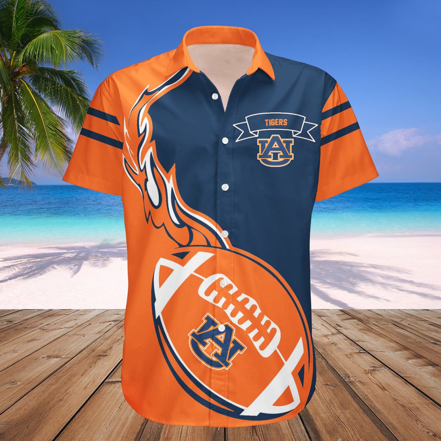 Auburn Tigers Hawaii Shirt Flame Ball – NCAA