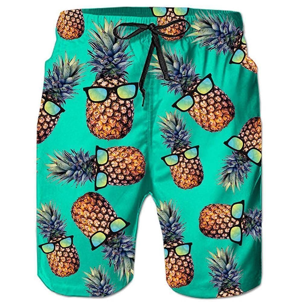 Cover Your Body With Amazing Green Pineapple Glass Tropical Hawaii Beach Board Shorts Ha36298