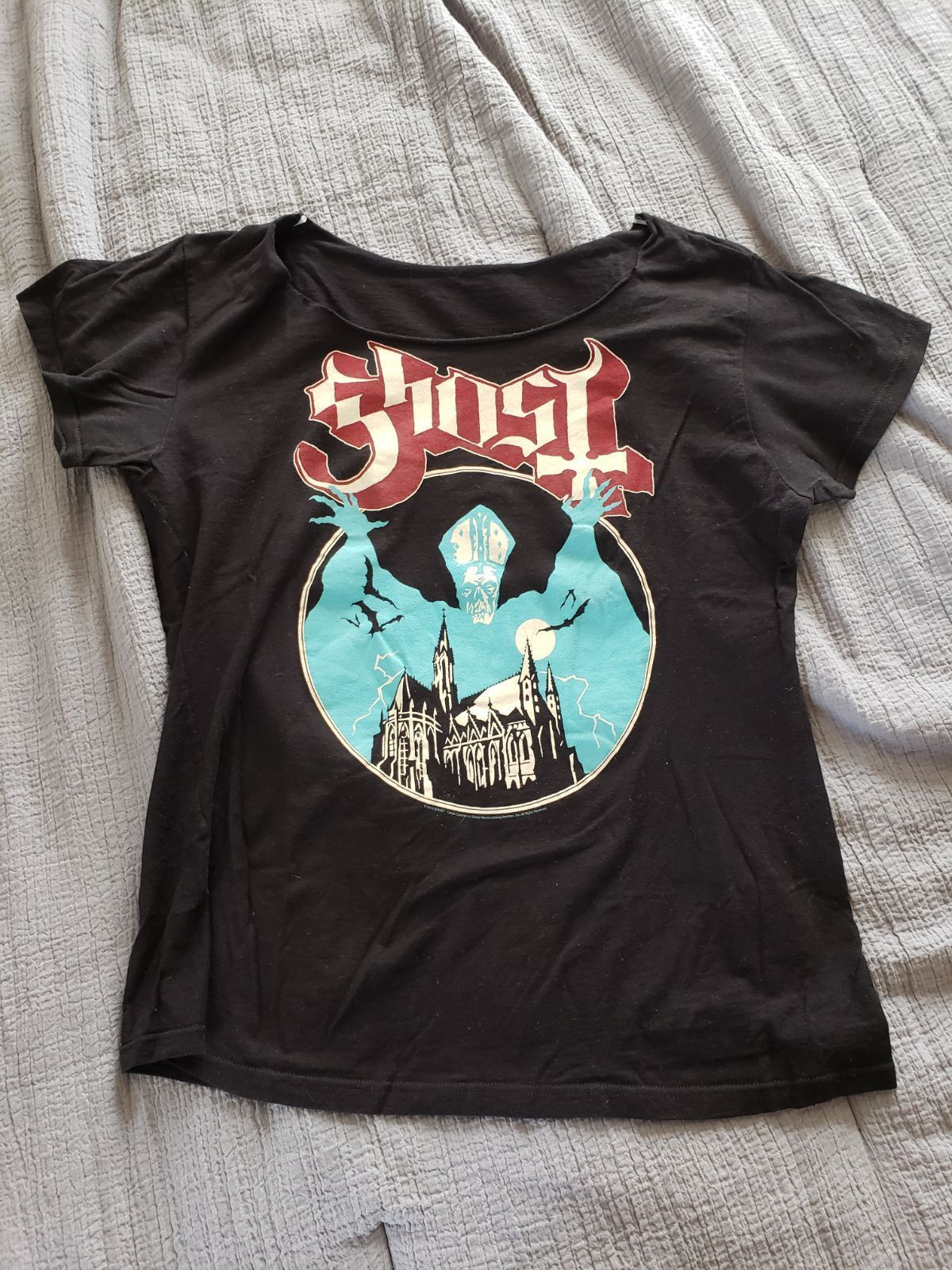 This Ghost Band Shirt Has A Diy Scoop Neck It Is Lightweight And Stretchy And Super Com Shirt