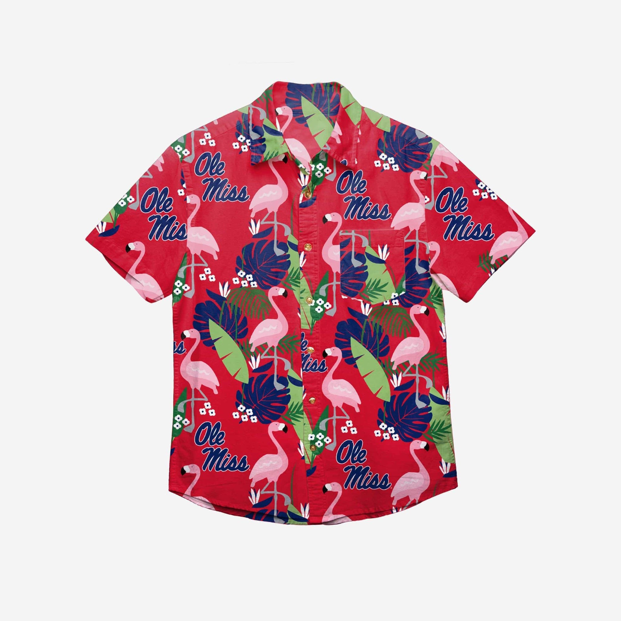 Ole Miss Rebels Floral Button Up Hawaii Shirt Ha66096