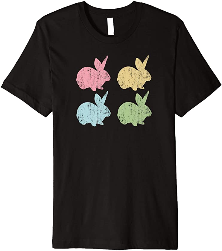 Easter Bunnies Retro Vintage Pastel Girl Kid Women Bunny Mom Premium T-Shirt