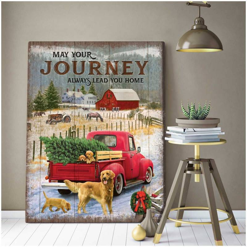 May Your Journey Always Lead You Home Golden Retriever Poster Canvas 5632203079