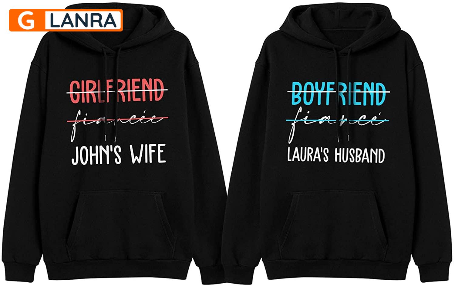 Personalized Girlfriend Fiancee Boyfriend Fiance Hoodie, Custom Wedding Couple Hoodie, Couple Hoodie, Husband Wife Hoodie, Unisex Sweater, Sweatshirt