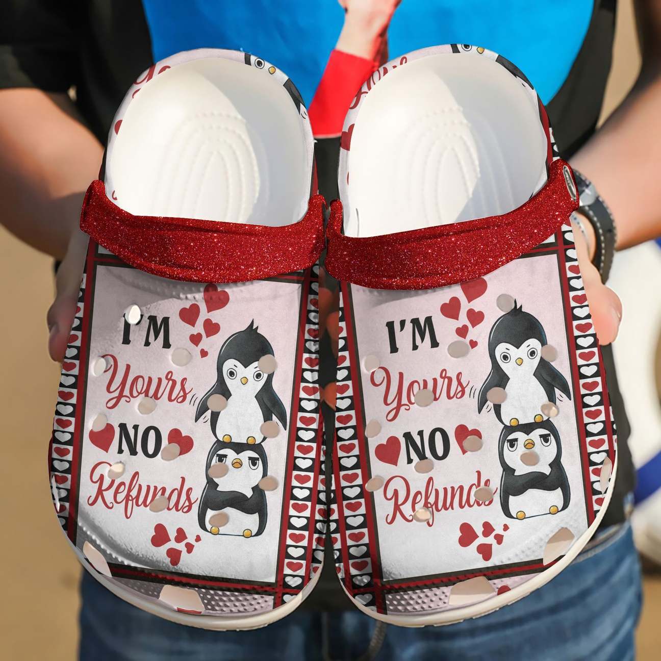 Penguin Personalized Clog, Custom Name, Text I’M Yours No Refunds, Fashion Style For Women, Men, Kid, Print 3D