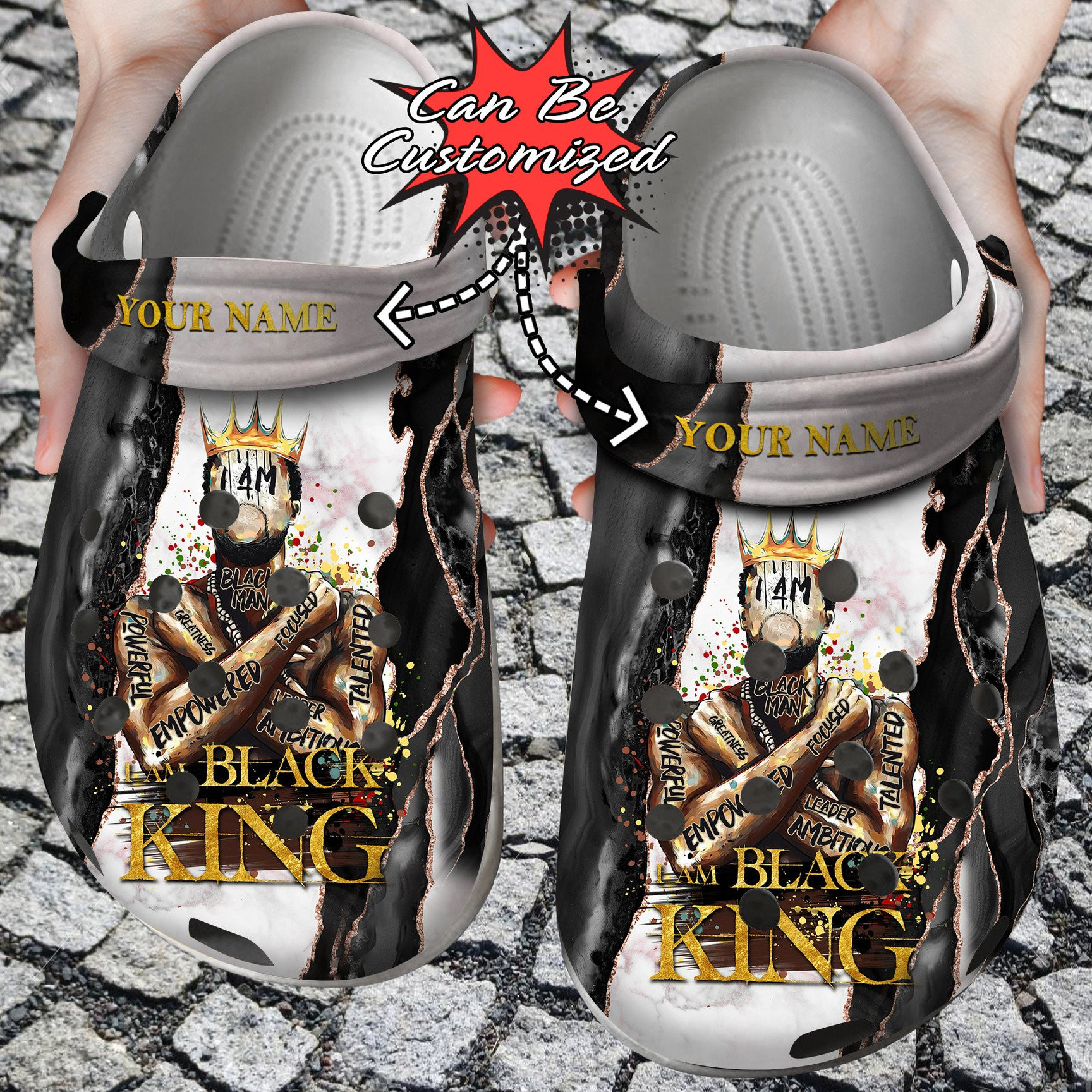 Personalized I Am Black King clogs Clog Shoes Fathers Custom clogs