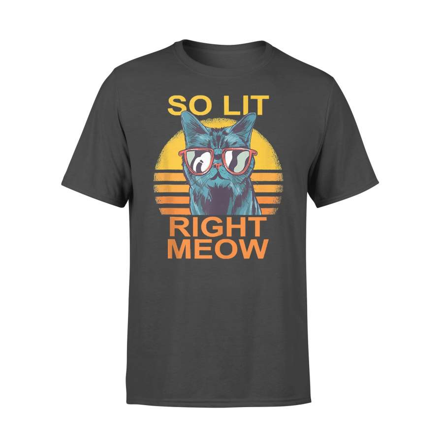 So Lit Right Meow Edm Techno Dj Rave Party Festival Cat T-shirt