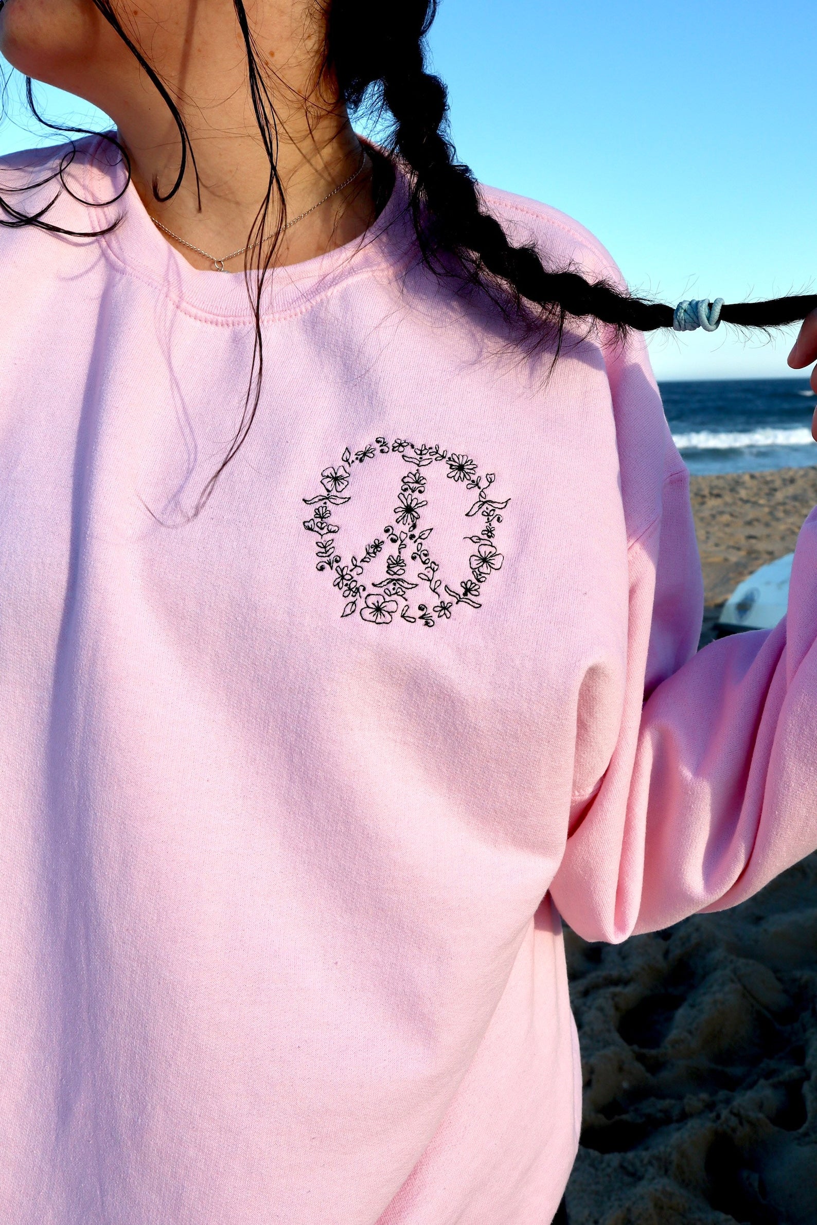 Peace Embroidered Halloween Sweatshirt 2D Crewneck Sweatshirt All Over Print Sweatshirt For Women Sweatshirt For Men Sws3331