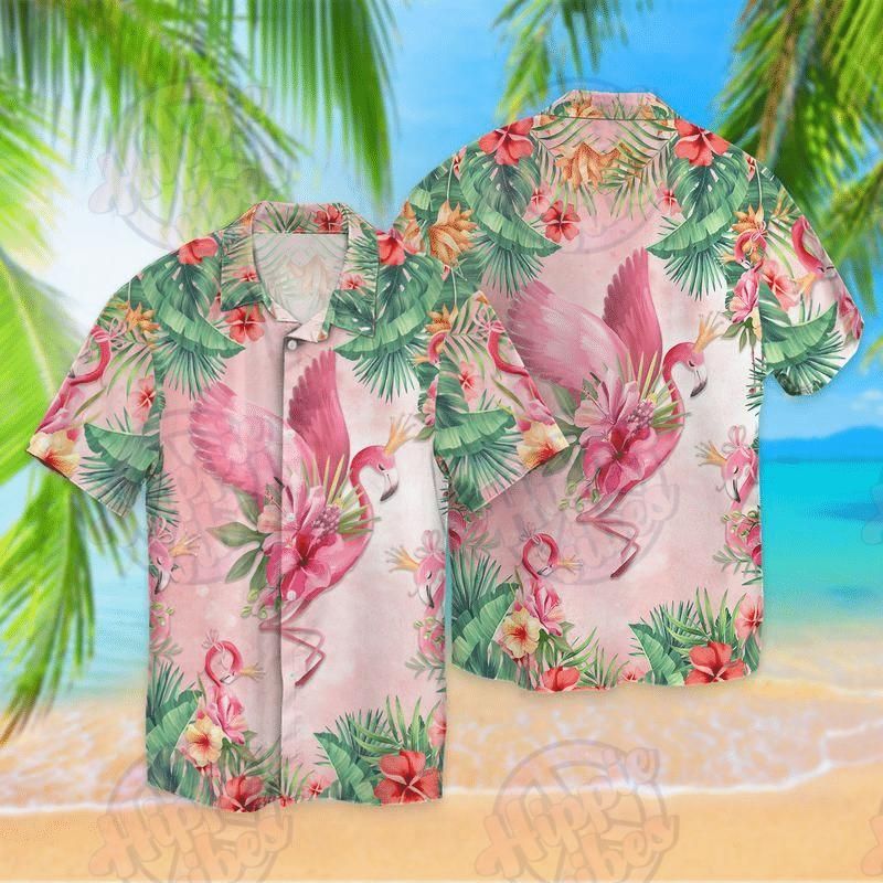 Tropical Flamingo Aloha Hawaiian Shirt Colorful Short Sleeve Summer Beach Casual Shirt For Men And Women Hpv01