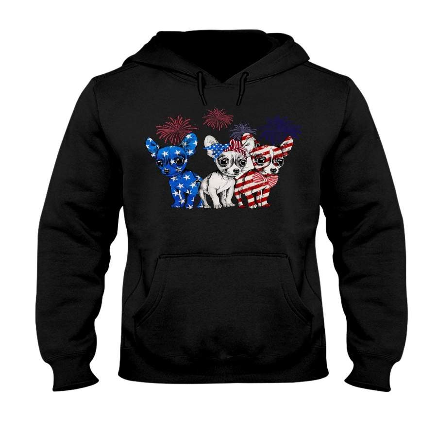 4th Of July Chihuahua American Flag Hoodie Gift For Dog Lovers