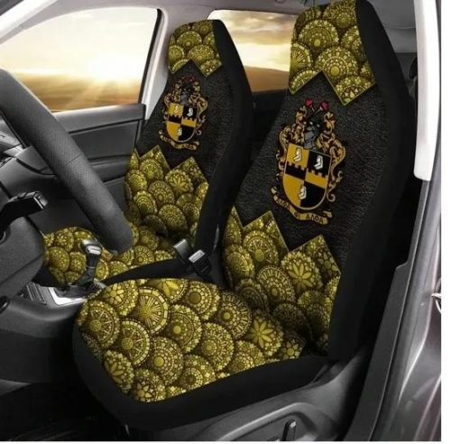 Alpha Phi Alpha 1906 Crest Flower Mandala Pattern Old Gold Car Seat Covers