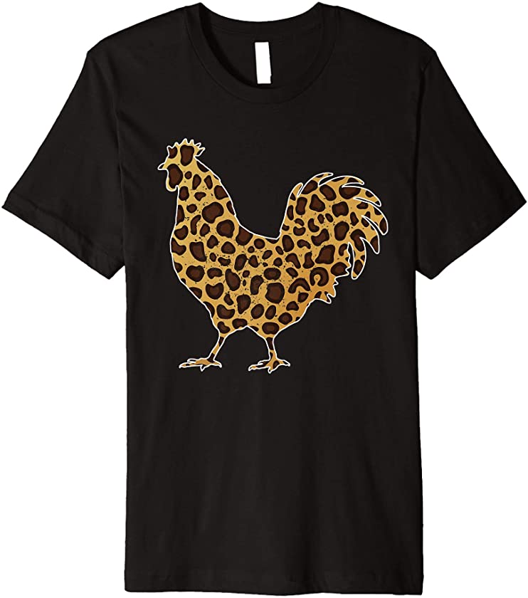 Cute Chicken Leopard Print Funny Farm Animal Easter Women Premium T-Shirt