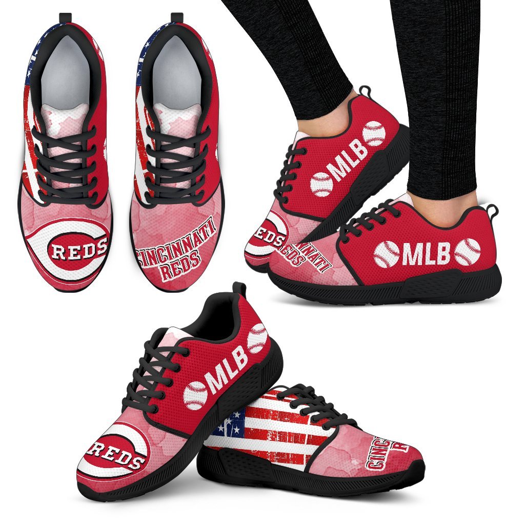 Awesome Fashion Cincinnati Reds Shoes Athletic Sneakers