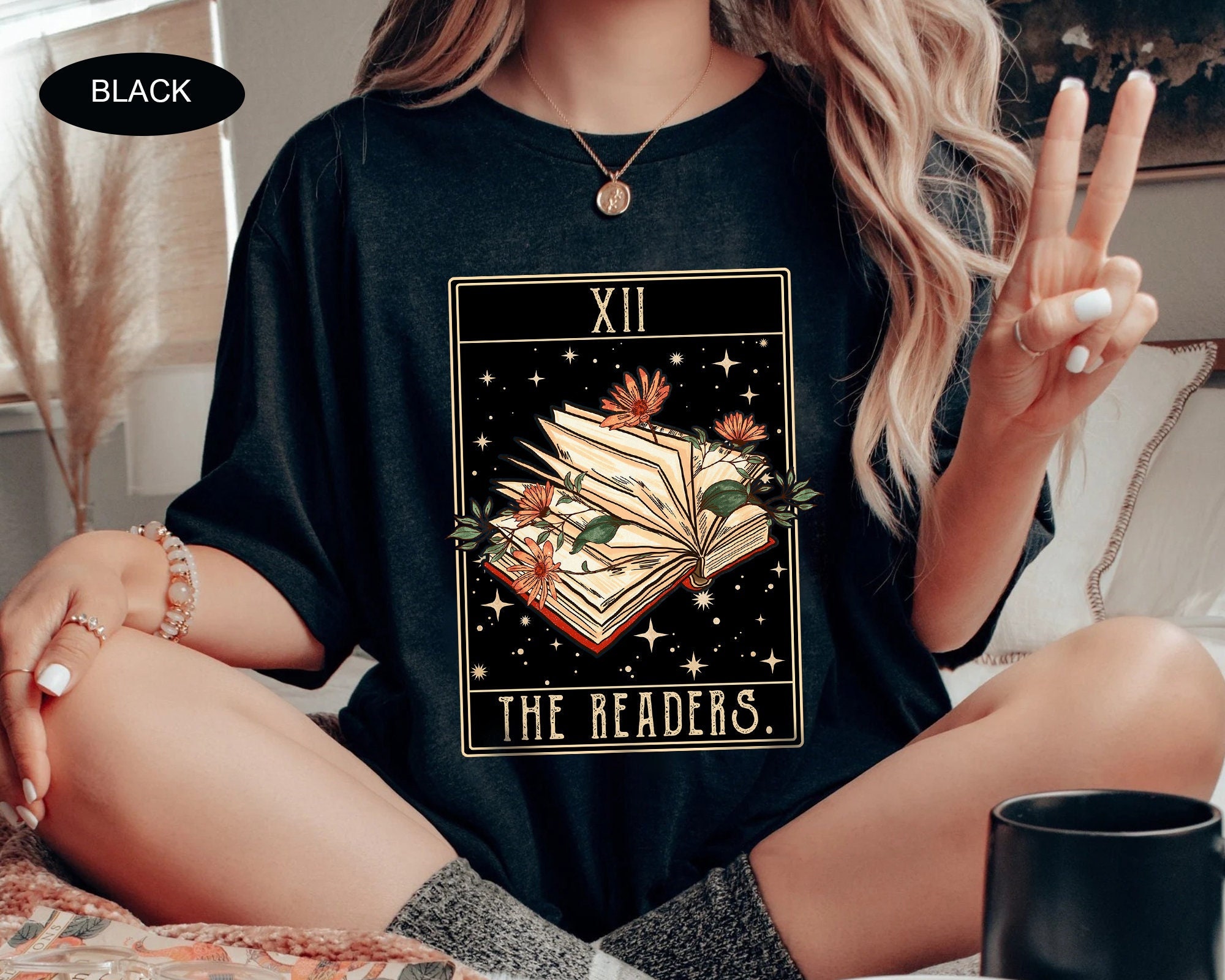 The Reader Tarot Card Shirt, Book Tarot Card Shirt, Tarot Reader Gift, Trendy Halloween Shirt, Bookish Shirt, Reading Shirt, Librarian Gifts