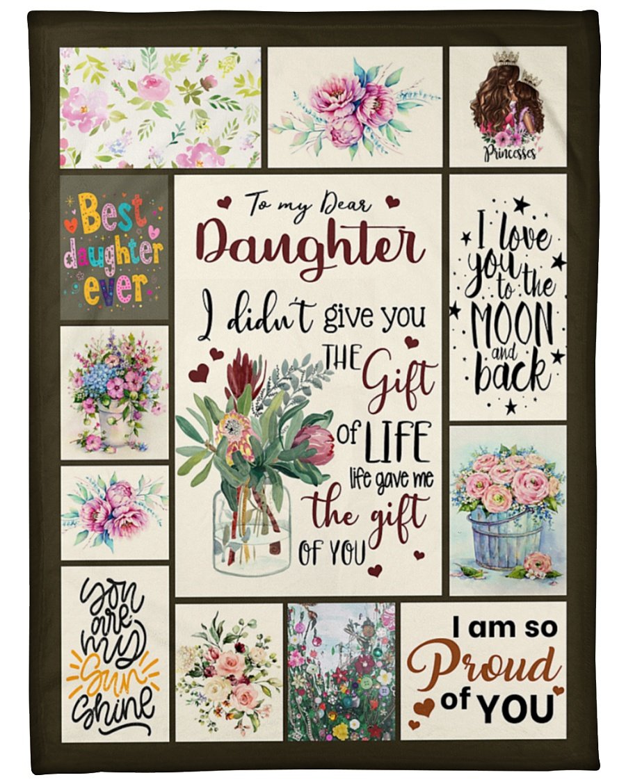 To My Daughter I Am So Proud Of You Fleece Blanket – Quilt Blanket Gift For Daughter Birthday Gift Family Gift Gift From Mom To Daughter Home Decor Bedding Couch Sofa Soft and Comfy Cozy