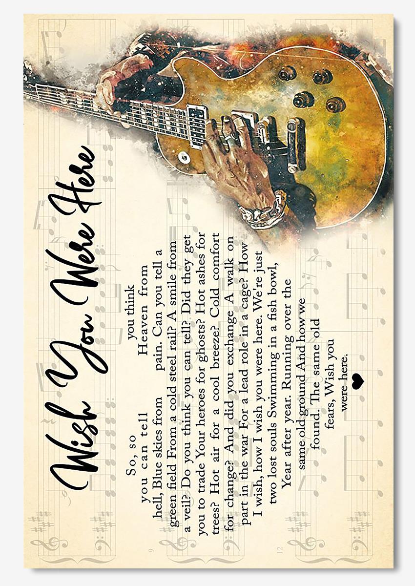 Wish You Were Here Vintage Guitar Wall Art For Arvil Lavigne Fan Home Decor Poster