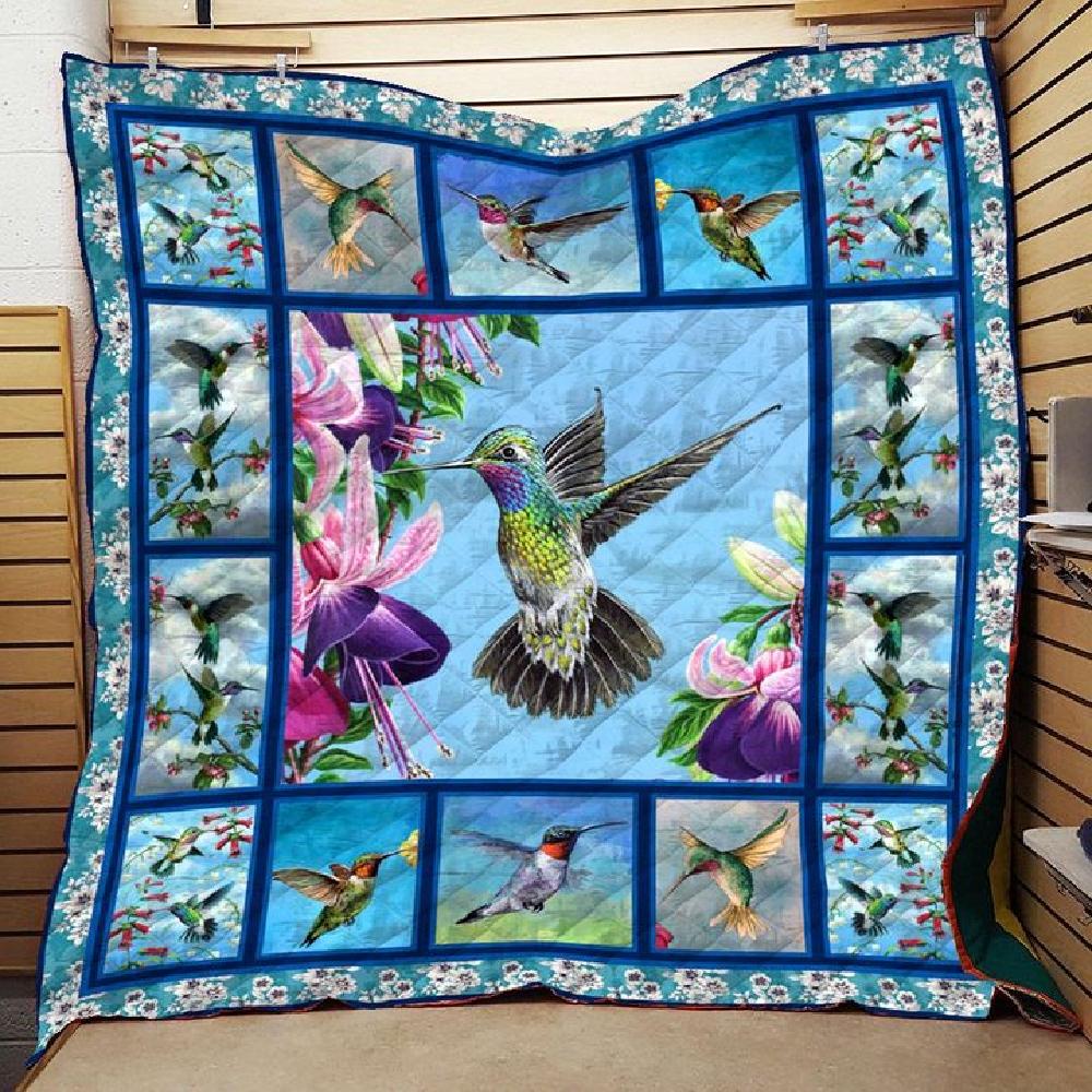 Animal Hummingbird Blue Fleece Blanket Family Gift Home Decor Bedding Couch Sofa Soft And Comfy Cozy Cute Blanket