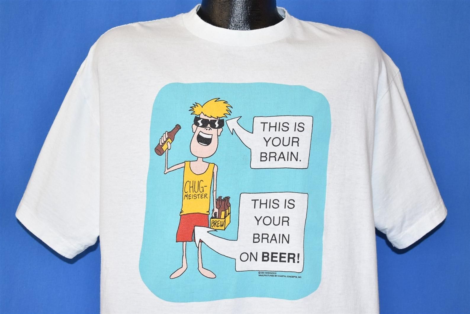 90S Your Brain On Beer Joke Funny T-Shirt Extra
