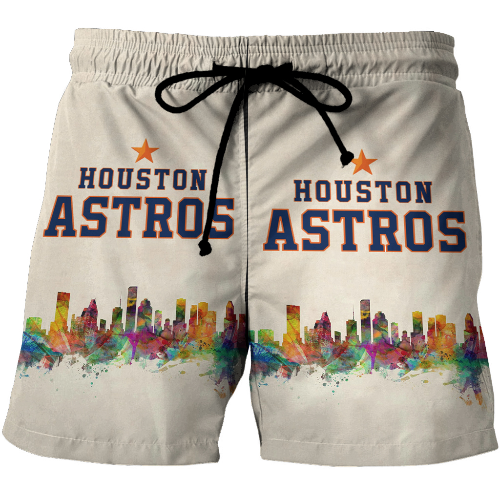 Houston Astros City Colorful 3D All Over Print Summer Beach Hawaiian Short