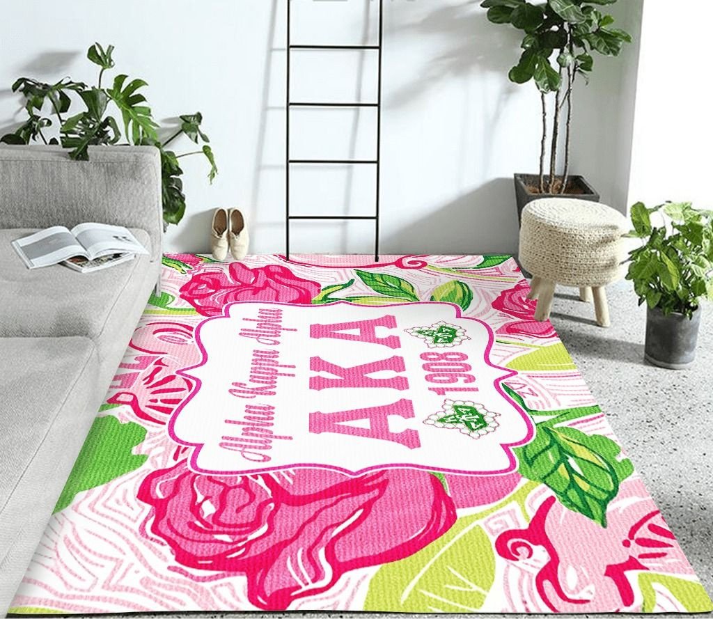 Wonderprint Area Rug Pink Rose Alpha Kappa Alpha Area Rug  Lt10