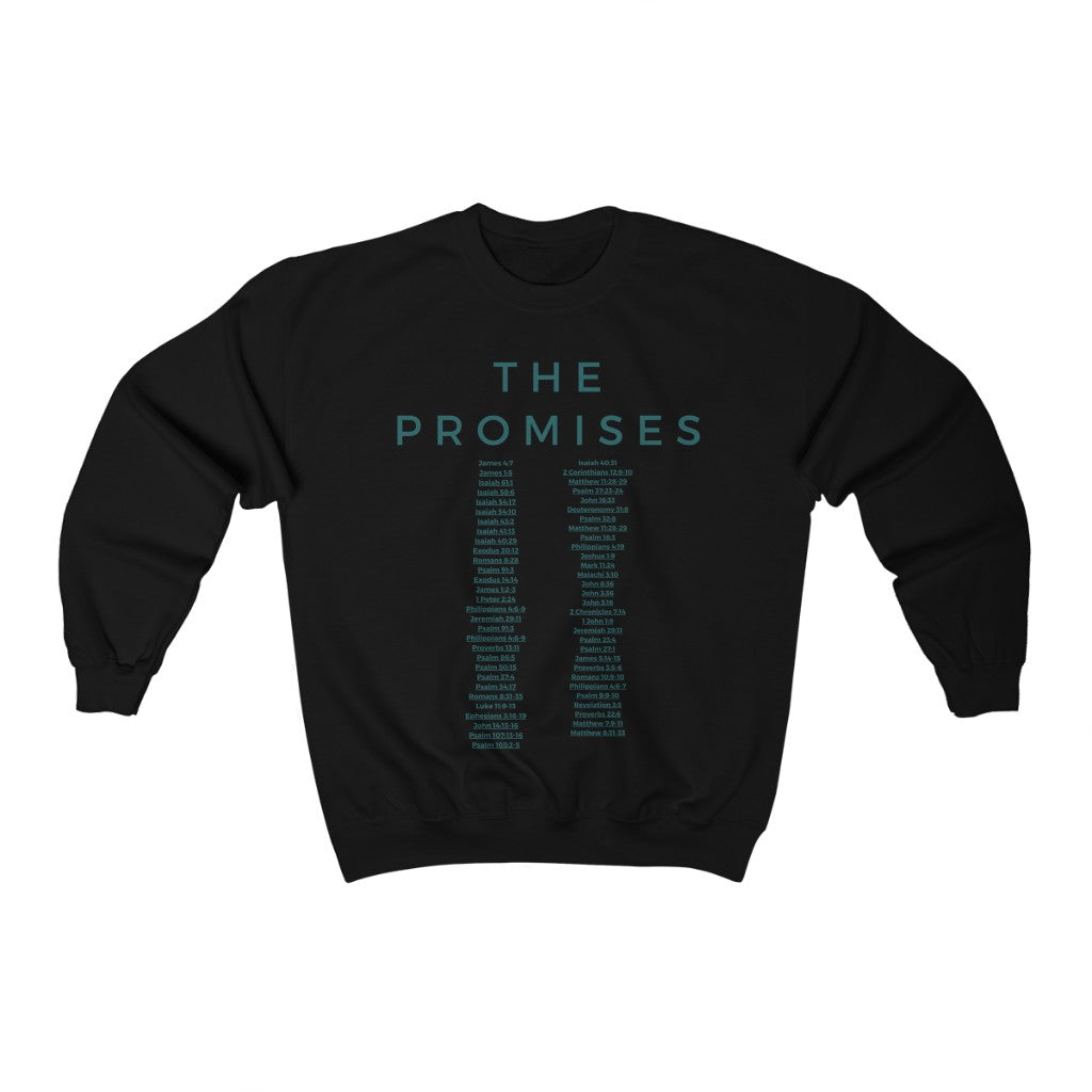 The Promises Sweatshirt, Christian Sweatshirt, Black Christian Sweatshirt, Sweatshirt With Scriptures