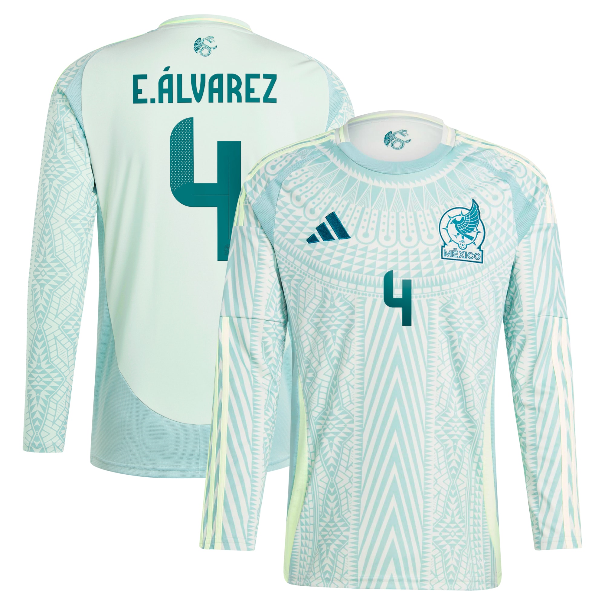 Edson Alvarez Mexico National Team 2024 Away Replica Player Long Sleeve Jersey – Green