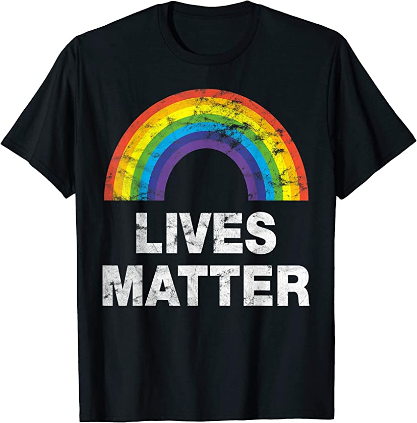 Vintage LGBT Rainbow flag lives matter pride month T-shirt