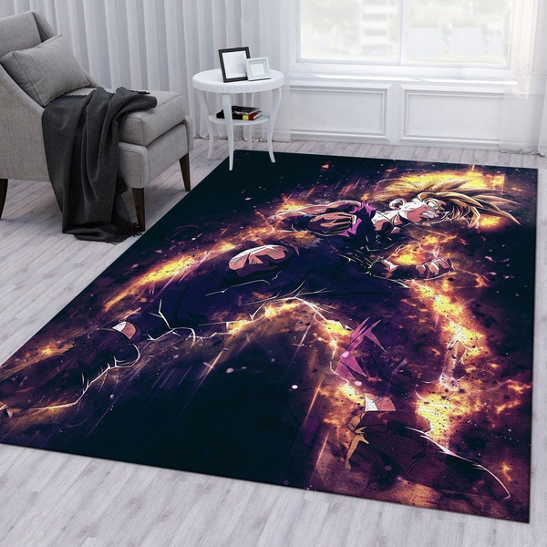 Anime Gohan Ultra Instinct Area Rug Bedroom Rug US Gift Decor