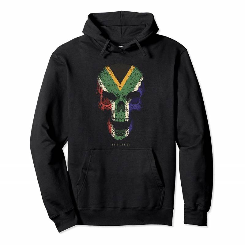 Skull with South Africa Flag Skeleton South African Roots Pullover Hoodie, T-Shirt, Sweatshirt, Tank Top, Racerback, Dolman