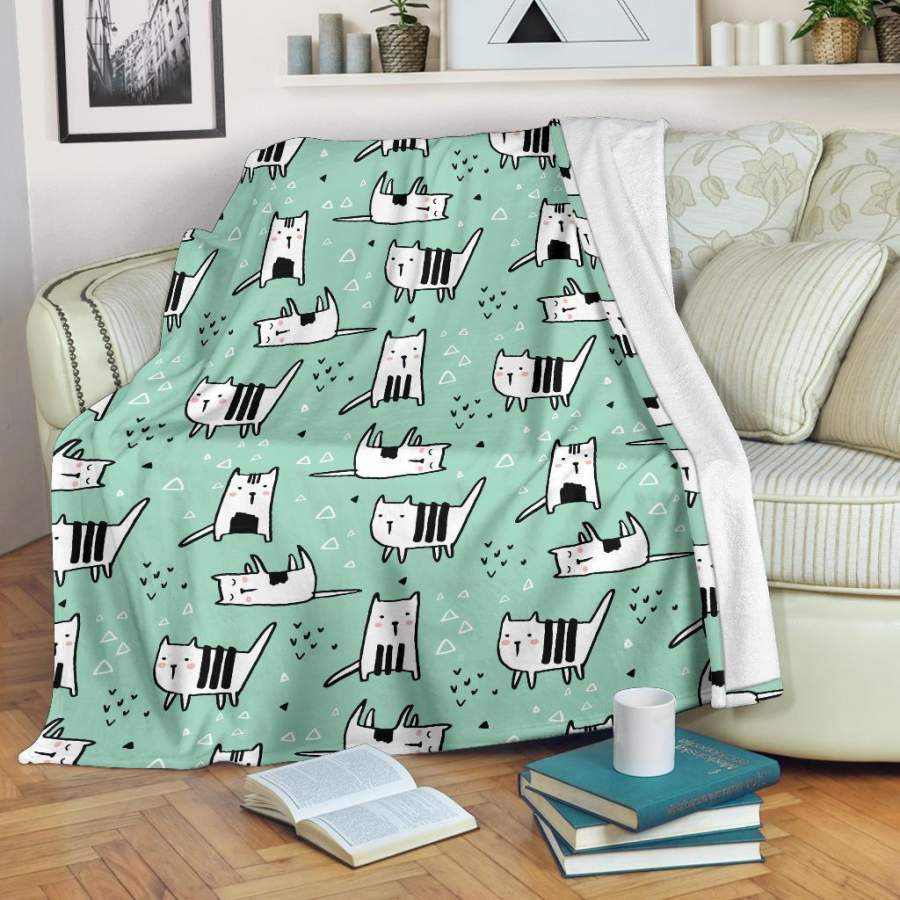 Cat Kitten Pattern Print Blanket