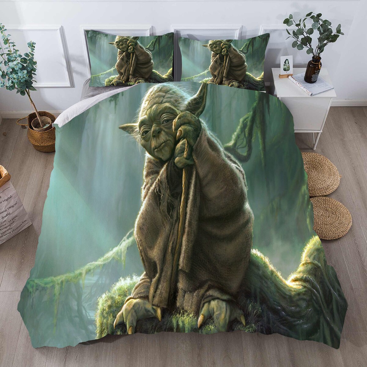 Bedding Set Yoda Baby Duvet Cover Cover Set Children Kids Teen Bed Linings Super Comfortable Four Seasons Home Decoration