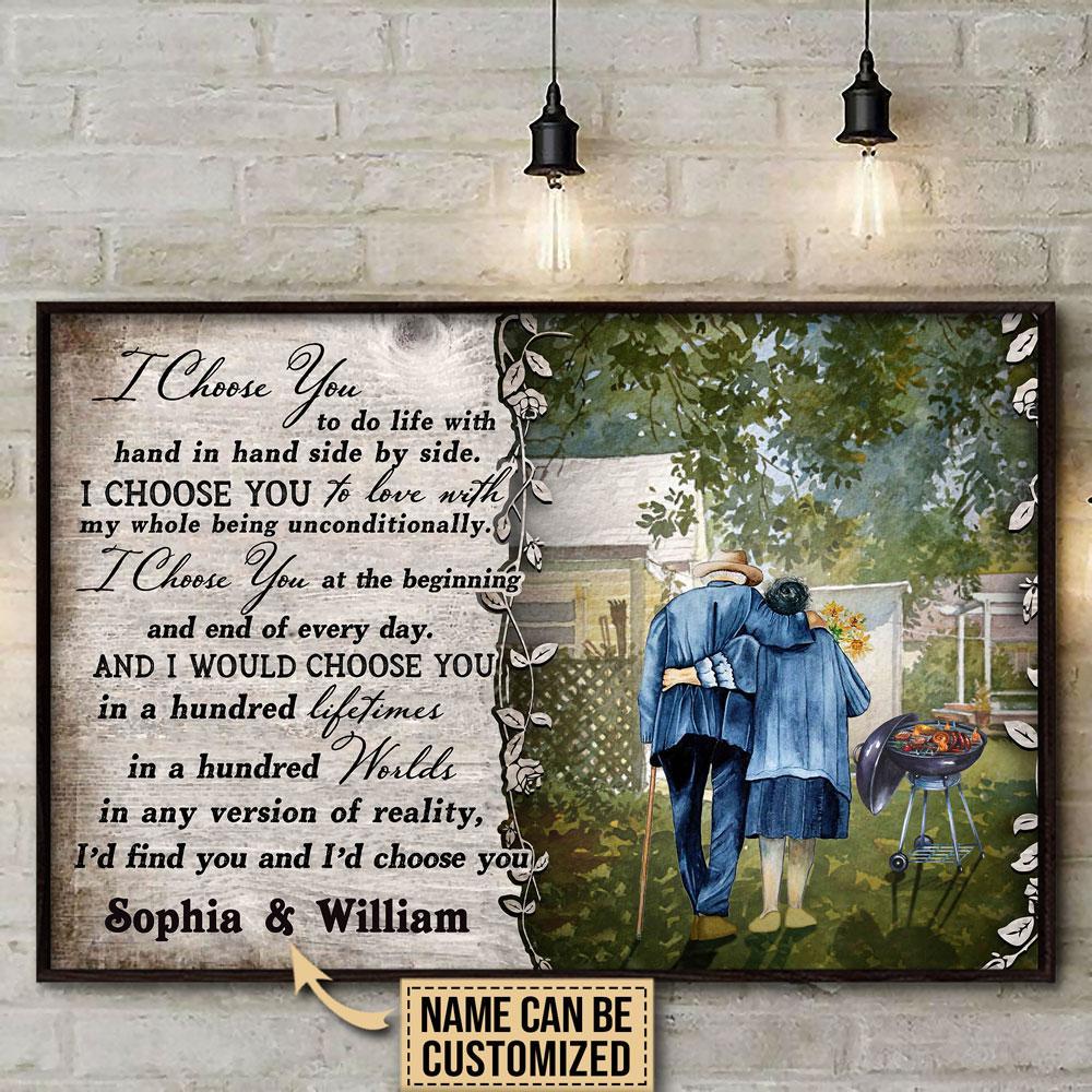 Aeticon Gifts Personalized Grilling Couple I Choose You Canvas Mom Dad Gift Home Decor