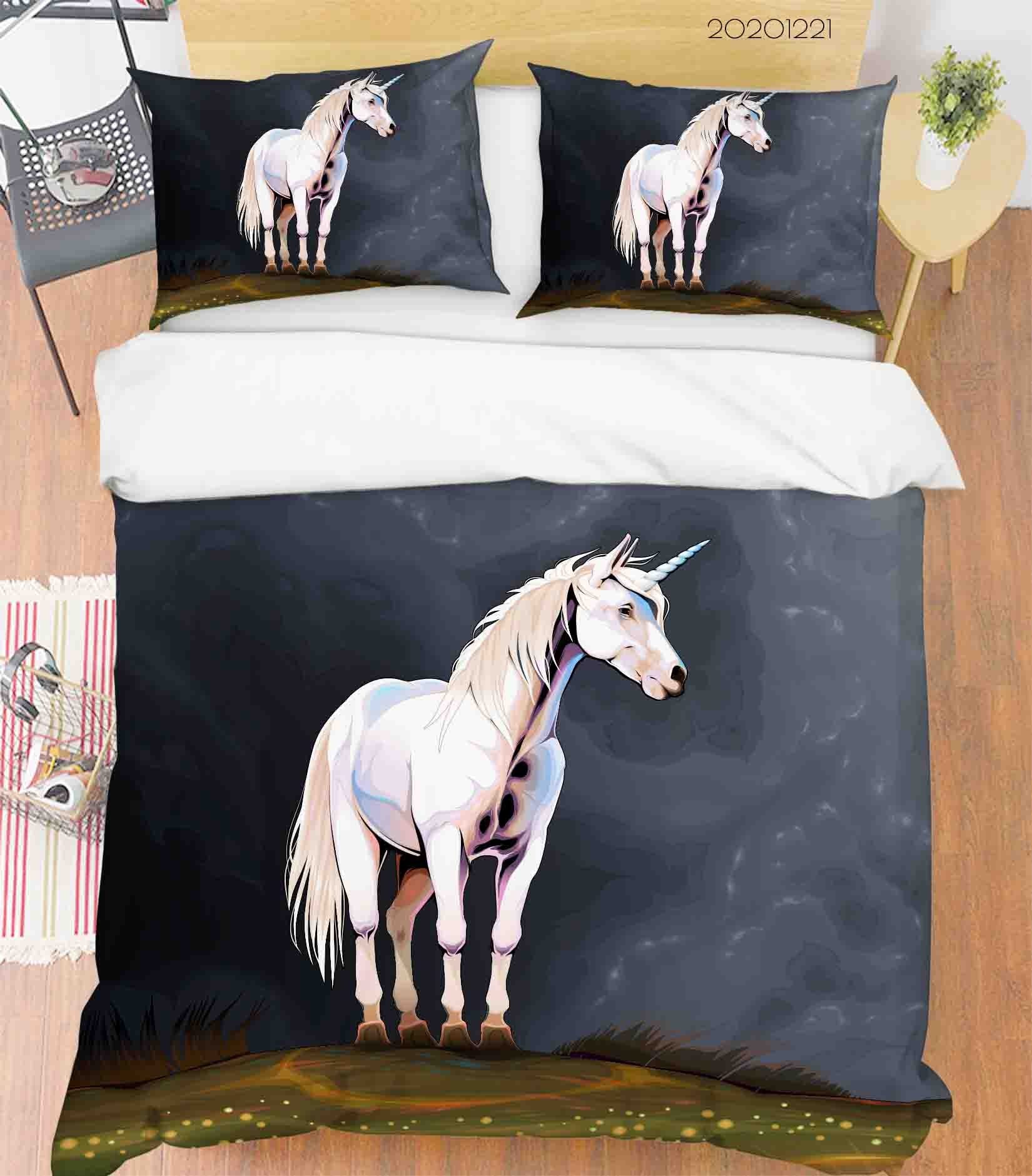 3D Animal Unicorn Quilt Cover Set Bedding Set Duvet Cover Pillowcases 231 Lqh