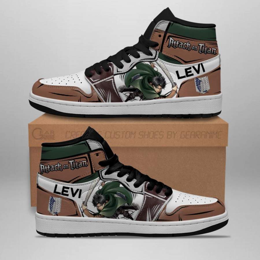 Levi Ackerman Shoes High Top Attack On Titan Anime Sneakers ...