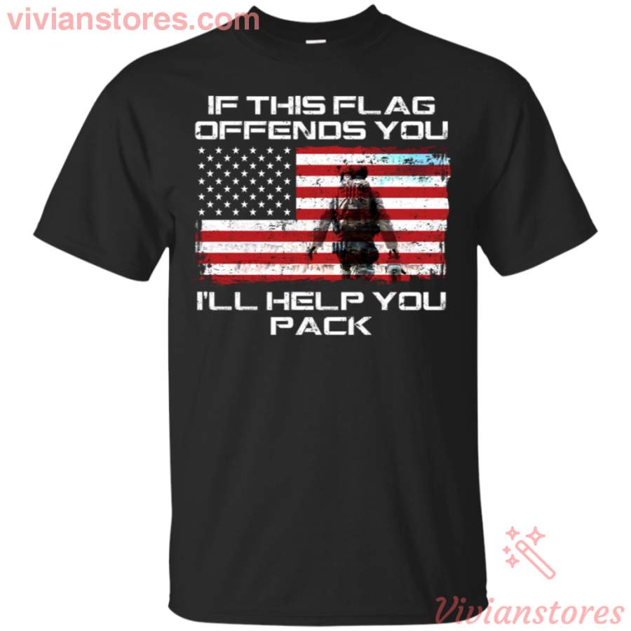 If This Flag Offends You I’ll Help You Pack Veteran T-Shirt