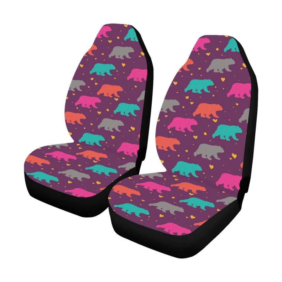 Bear Car Seat Covers (Set of 2 ) Universal Fit Most Cars Trucks and SUVs