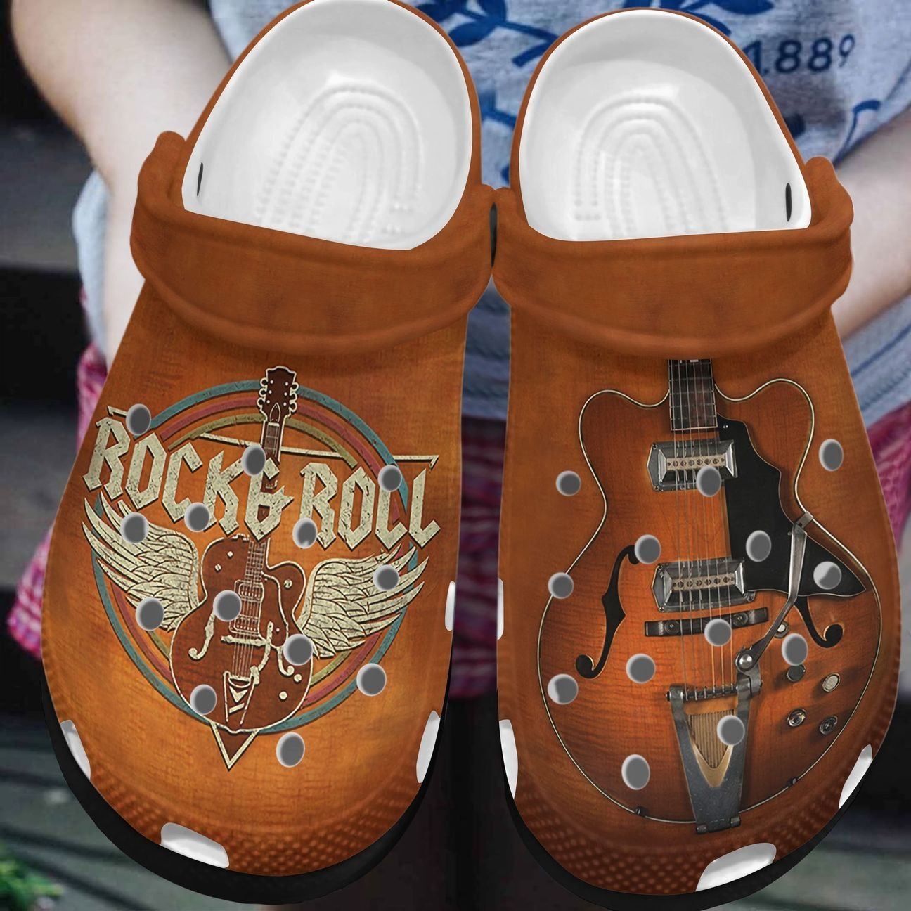 Guitar Personalized Clog, Custom Name, Text, Color, Number Fashion Style For Women, Men, Kid, Print 3D Rock N Roll