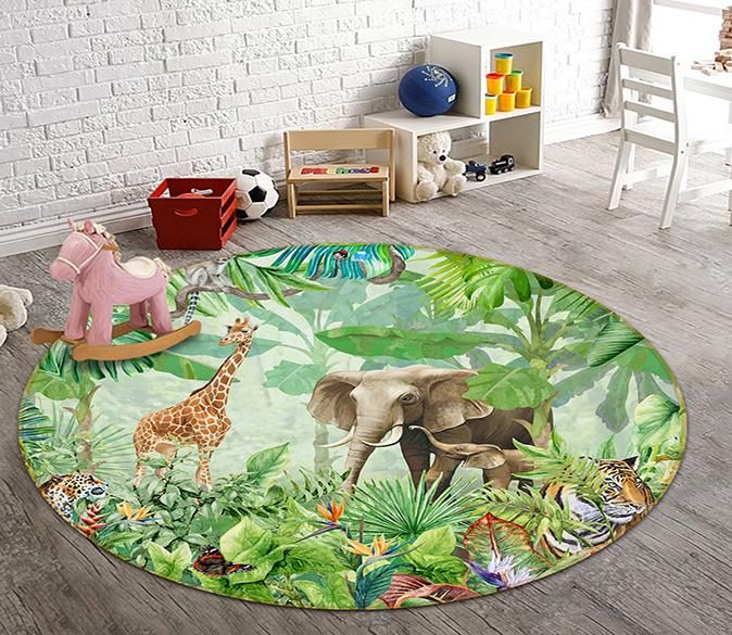 3d Painting Animal 076 Round Rug Home Decor