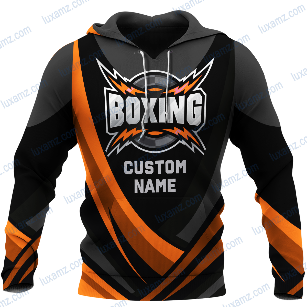 Boxing King Champion 3D Orange Customize Name All Over Print