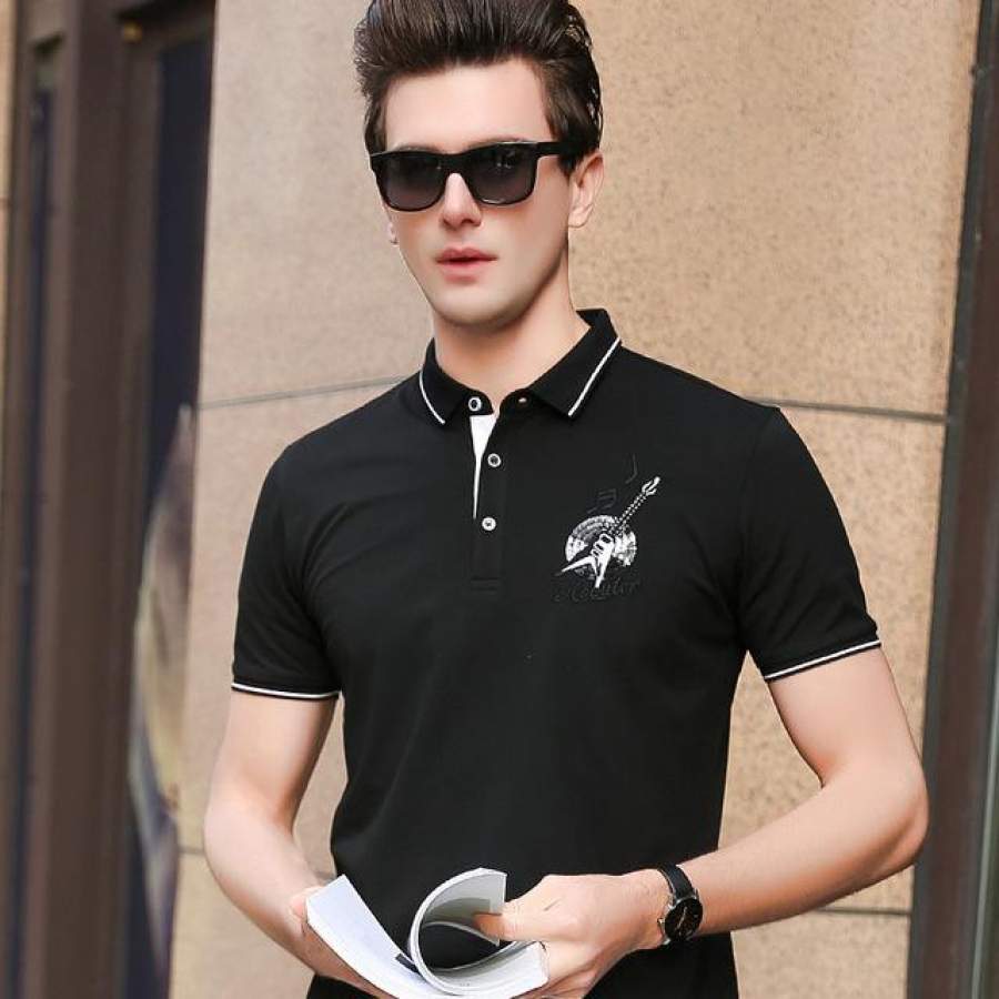 Summer Polo Shirt Men Printed Polo For Boys With Short Sleeve Street Wear Men Clothes